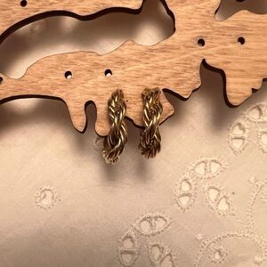 Elegant Gold Twisted Hoop Earrings